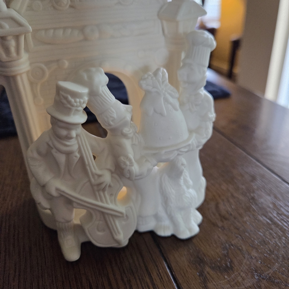 PartyLite Bakery Carolers Tea Light Holder Beautiful White Bisque - Picture 5 of 11